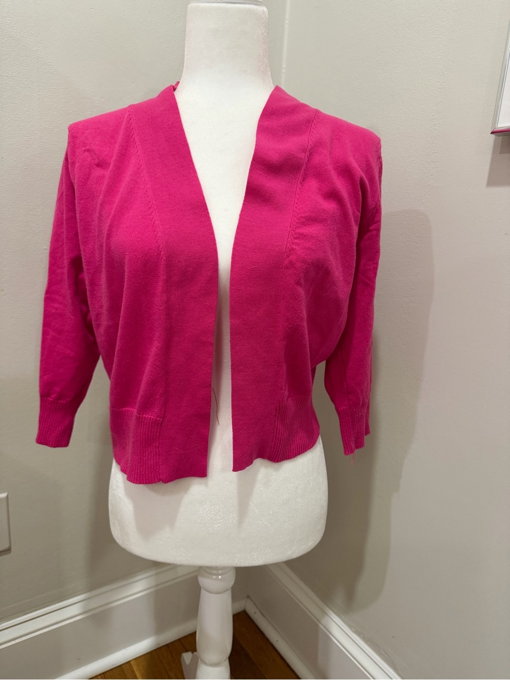 Open-Front Hot Pink Women's Sweater Cardigan